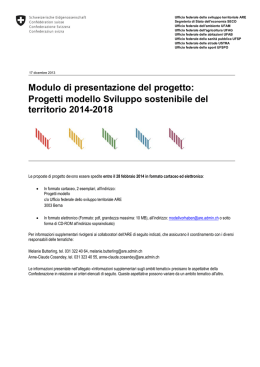 Modulo Progetto Sviluppo - Cittadini per il territorio