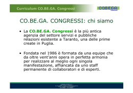 presentazione CO.BE.GA. - CO.BE.GA. CONGRESSI SAS Taranto