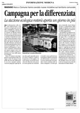 RASSEGNA STAMPA