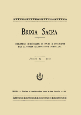 n. 1 - Brixia Sacra