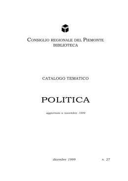 Politica - Consiglio regionale del Piemonte
