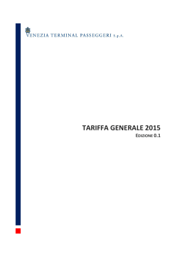 tariffa generale 2015 - Venezia Terminal Passeggeri