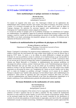 Sunti - Società Italiana di Storia delle Matematiche