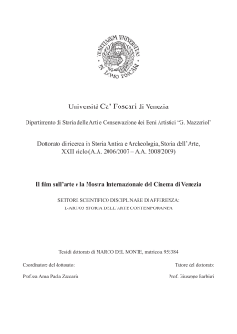 View/Open - Universit&agrave; Ca` Foscari di Venezia