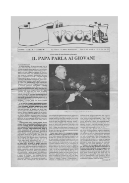 IL PAPA PARLA AI GIOVANI