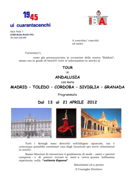 ANDALUSIA MADRID – TOLEDO – CORDOBA – SIVIGLIA