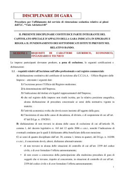 Disciplinare di gara