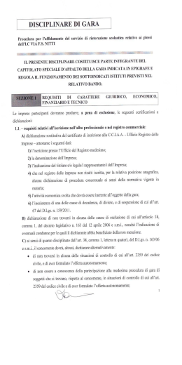 Disciplinare di gara - Istituto Comprensivo Via Nitti