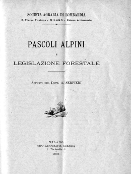 Pascoli alpini e legislazione forestale