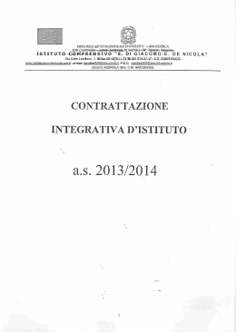 Contrattazione Integrativa Istituto - Di Giacomo