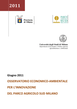 osservatorio economico-ambientale per l`innovazione del parco