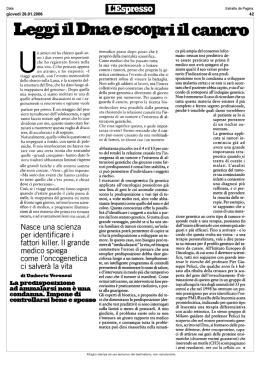 Leggi il Dna e scopri il cancro