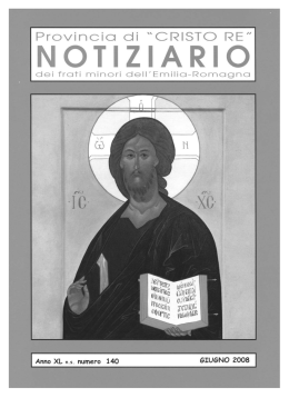 Notiziario - Provincia Minoritica di Cristo Re dei Frati Minori dell