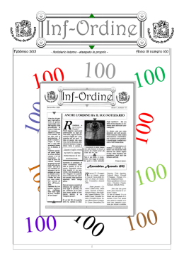 Numero di Inf-Ordine: 100 - Ordine Scout di San Giorgio