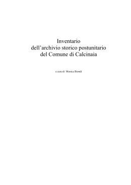 Inventario dell`archivio storico del Comune di Calcinaia
