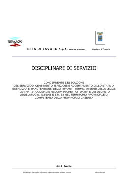Disciplinare di Servizio