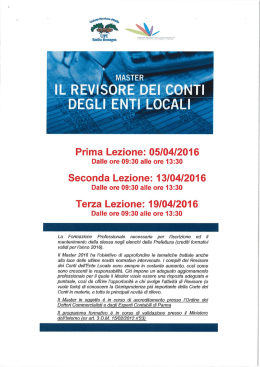Master IL REVISORE DEI CONTI D