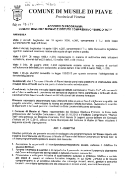 Accordo di programma Comune di Musile di