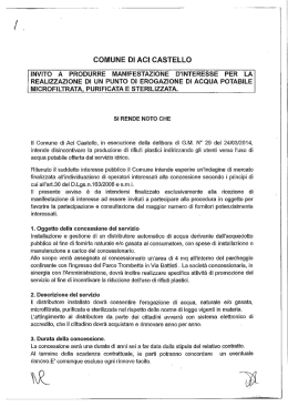 Invito a produrre manifestazione d`interesse per la realizzazione di