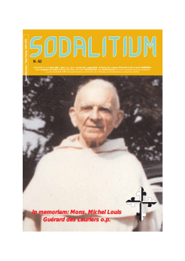 In memoriam: Mons. Michel Louis Gu&eacute;rard des Lauriers