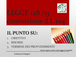 Legge 128/2013 conversione DL 104