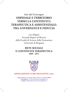 OSPEDALE E TERRITORIO vERSO LA cOnTInuIT&Aacute; TERAPEuTIcA
