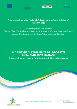 il capitale di esperienze dei progetti life+ ambiente italiani