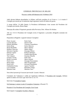 verbale 18 febbraio 2010 - Citt&agrave; metropolitana di Milano