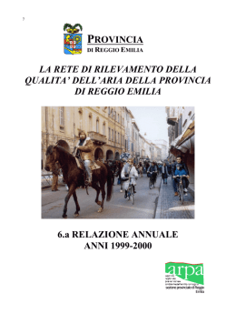 Relazioni qualità dell´aria della Provincia di Reggio Emilia
