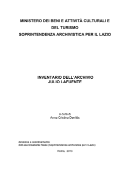 Lafuente Julio. Inventario dell`archivio