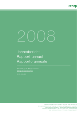 Jahresbericht Rapport annuel Rapporto annuale