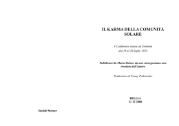 il karma della comunit&agrave; solare