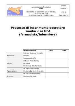 Processo di inserimento operatore sanitario in UFA