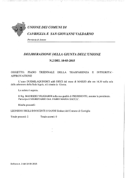 Deliberazione n. 2 - Unione dei Comuni di Cavriglia e San Giovanni