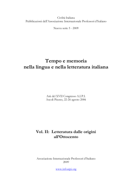 Tempo e memoria nella lingua e nella letteratura italiana