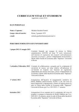 Curriculum vitae di Giachetti Michela Fantini