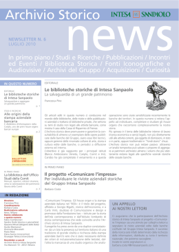 Newsletter n. 6 - Progetto Cultura