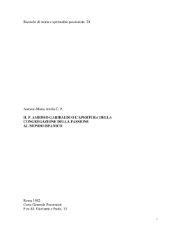 Il P. Amedeo Garibaldi o L`Apertura della Congregazione della