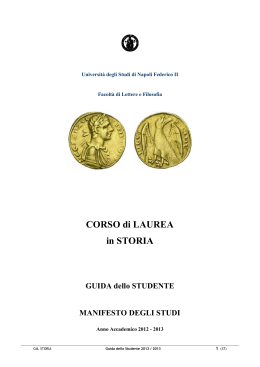 Guida - Laurea in storia - Università degli Studi di Napoli Federico II