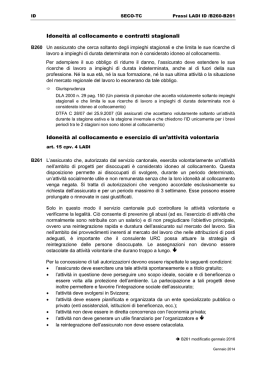 Idoneit&agrave; al collocamento e contratti stagionali Idoneit&agrave; - Area