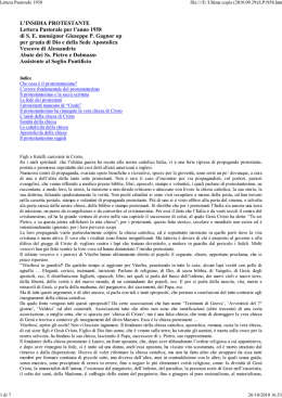 L`I SIDIA PROTESTA TE Lettera Pastorale per l`anno 1958 di S. E.