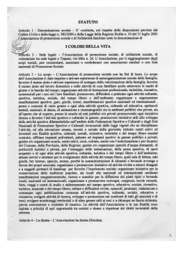 Statuto dell`associazione. - Associazione &ldquo;I Colori della Vita&rdquo;