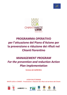Programma operativo per la riduzione dei rifiuti