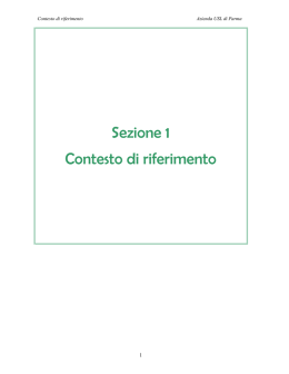 Sezione 1 Contesto di riferimento