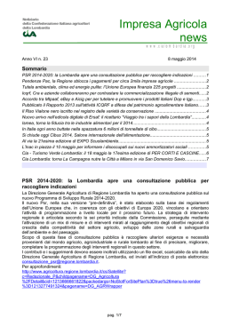 n. 23 dell`8 maggio 2014 - Confederazione Italiana Agricoltori della