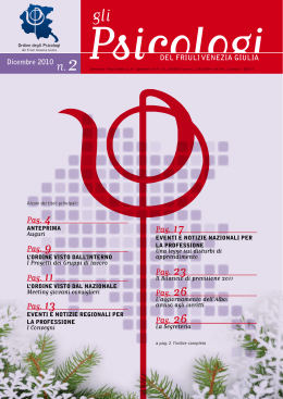 Notiziario numero 2/2010 - Ordine degli Psicologi Friuli Venezia Giulia