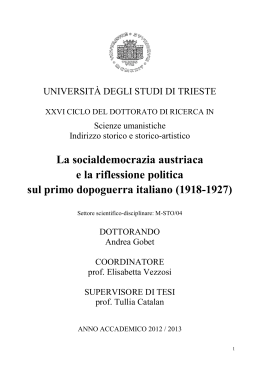 La socialdemocrazia austriaca e la riflessione politica