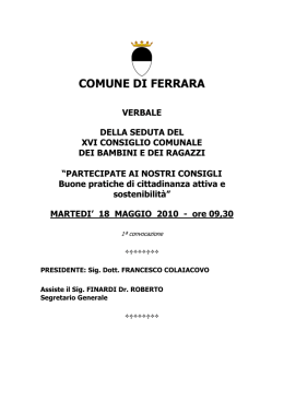 Verbale 18-05-2010 - Progetto per Ferrara