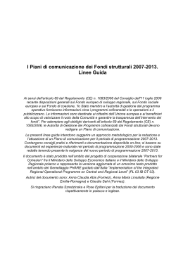 I Piani di comunicazione dei Fondi strutturali 2007