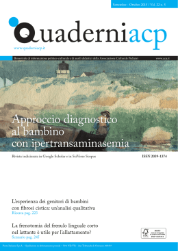 Approccio diagnostico al bambino con ipertransaminasemia
